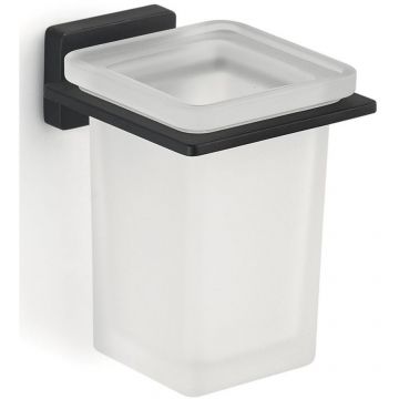 Настенный стеклянный стакан Gedy (Геди) Atena, цвет черный матовый 4410(14)