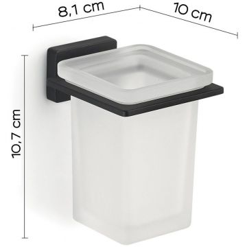 Настенный стеклянный стакан Gedy (Геди) Atena, цвет черный матовый 4410(14)