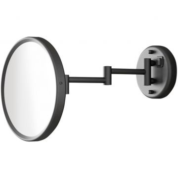 Зеркало косметическое Gedy (Геди) Sarah настенное круглое (3x) с LED подсветкой (прямое подключение), цвет черный матовый 2100(14)