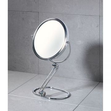 Зеркало косметическое настольное 2-х стороннее Gedy (Геди) (5x), цвет хром CO2019(13)