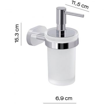 Настенный стеклянный дозатор Gedy (Геди) Bernina c пластиковой помпой, цвет хром BE81(13)