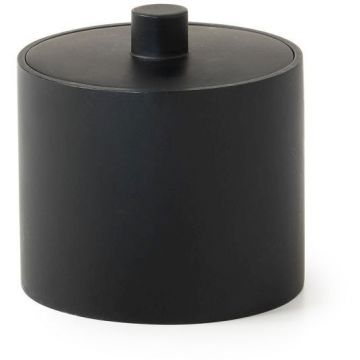 Настольный круглый контейнер Gedy (Геди) Brenda с крышкой, цвет черный матовый BR03(14)