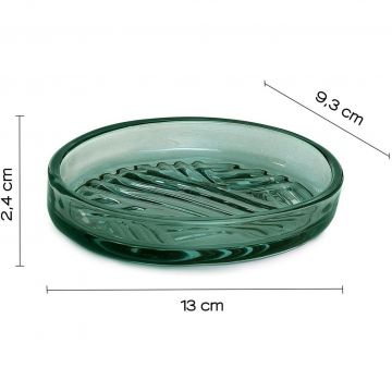 Настольная стеклянная мыльница Gedy (Геди) Corinne, цвет зеленый CR11(07)