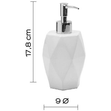 Настольный керамический дозатор Gedy (Геди) Dalia с пластиковой помпой, цвет хром - белая керамика DA80(02)
