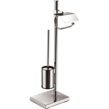 Стойка Sanibano (Санибано) высота 64 см, ерш металлический круглый , бумагодержатель с крышкой, цвет черный матовый H4005/LMB