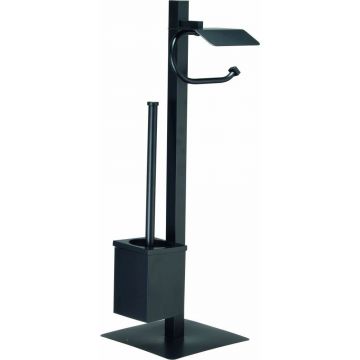 Стойка Sanibano (Санибано) с плоским основанием высота 63 см, ерш металлический квадратный, бумагодержатель с крышк H4009/LMB