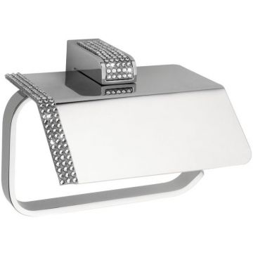 Бумагодержатель Sanibano (Санибано) Diamond с крышкой и полосой крист., цвет хром-кристаллы Swarovski crystal H9000/06CRС
