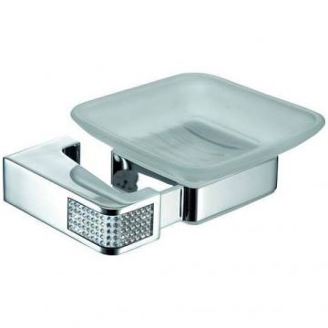 Мыльница настенная стеклянная Sanibano (Санибано) Diamond, цвет хром-кристаллы Swarovski crystal H9000/15CRС