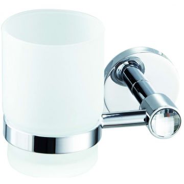 Стакан настенный стеклянный Sanibano (Санибано) Sahara, цвет хром-кристаллы Swarovski crystal H9700/16CRС