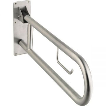 Поручень cкладной, бумагодержатель Sanibano (Санибано) , цвет нержавеющая сталь H332/INOX