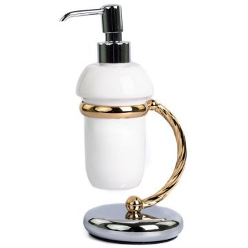 Дозатор настольный керамический Stil Haus (Стил Хаус) Giuno, цвет хром - золото G720(02)