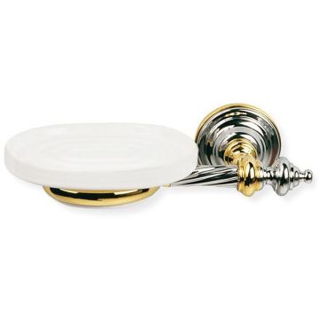 Мыльница настенная керамическая Stil Haus (Стил Хаус) Giuno, цвет хром - золото G09(02)