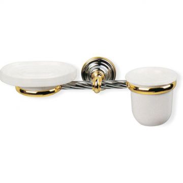 Мыльница, стакан настенные керамические Stil Haus (Стил Хаус) Giuno,цвет бронза G14(25)