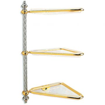 Полка из пластика угловая 3-х уровневая Stil Haus (Стил Хаус) Giuno, цвет золото G693GIUNONE(16)