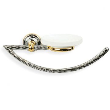 Полотенцедержатель - полукольцо, керамическая мыльница Stil Haus (Стил Хаус) Giuno, цвет хром - золото G79(02)