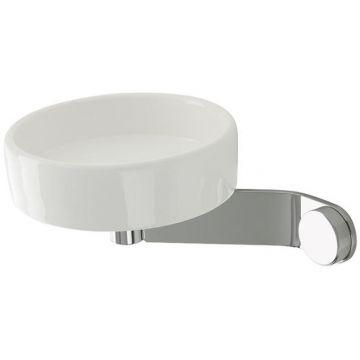 Мыльница настенная белая керамическая Stil Haus (Стил Хаус) Buket, цвет хром BK09(08-BI)