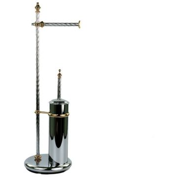 Стойка: бумагодержатель, ерш металлический Stil Haus (Стил Хаус) Giuno, цвет хром -золото G691(02)