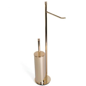 Стойка высота 63 см: бумагодержатель, ерш металлический Stil Haus (Стил Хаус) Hashi, цвет золото 969(16)