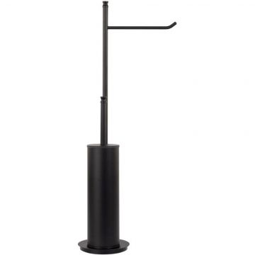 Стойка высота 63 см: бумагодержатель, ерш металлический Stil Haus (Стил Хаус) Hashi, цвет черный матовый 969(23)