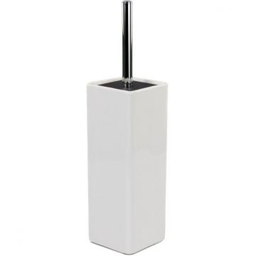 Ершик напольный керамический Stil Haus (Стил Хаус) Livin, цвет хром - черный матовый -белая керамика LV12A(05)