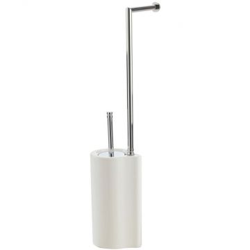 Стойка: бумагодержатель, ерш керамический Stil Haus (Стил Хаус) Medea, цвет черный мат. - белая керамика ME972(23)