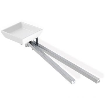 Полотенцедержатель двойной поворотный, мыльница керамическая Stil Haus (Стил Хаус) Urania, цвет хром - белая керамика U18(08-BI)