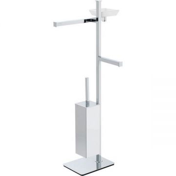 Стойка: мыльница полотенцедержатель, бумагодержатель, ерш металлический Stil Haus (Стил Хаус) Urania, цвет черный матовый U21m(23)