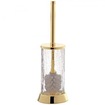 Ершик напольный с крышкой на металлическом основании Surya (Сурия) Crystal 12х12хh36 см, эффект битого стекла, цвет светлая бронза 6604/SB-CRD