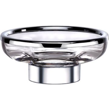 Мыльница на металлическом основании Surya Crystal11,5х11,5хh4,5 см, стекло с эффектом волны, цвет хром 6602/CH-WAV