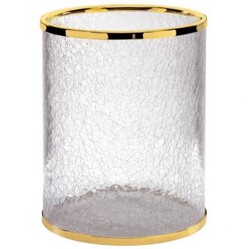 Мусорное ведро без крышки Surya Crystal 19х19хh26 см, эффект битого стекла, цвет светлая бронза 6605/SB-CRD