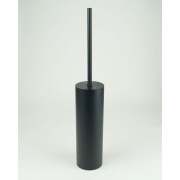 Ершик с крышкой круглый настенный Surya (Сурия) Metall 8х8хh46 см, цвет черный матовый 6519/MB