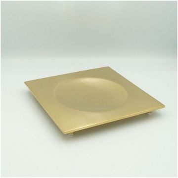 Мыльница на ножках квадратная металлическая Surya (Сурия) Metall 12х12 см, цвет золото сатин 9813/GOS