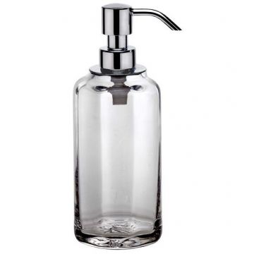 Дозатор высокий Surya (Сурия) Crystal 7х7хh19 см с помпой V6, прозрачное стекло, цвет хром 6607/CH-OPG-V6