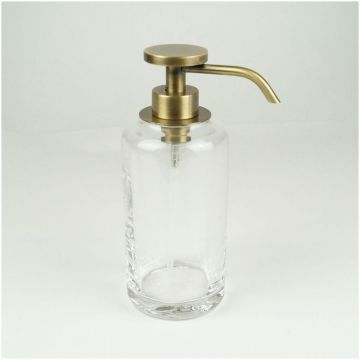 Дозатор высокий Surya (Сурия) Crystal 7х7хh19 см с помпой V6, стекло с эффектом волны, цвет светлая бронза 6607/SB-WAV-V6