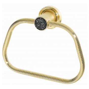 Кольцо для полотенца Богеме Royal Cristal Золото, Черный 10925-G-B, Boheme ROYALE