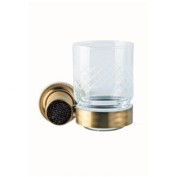 Держатель стакана Богеме настенное с подсветкой Royal Cristal Бронза 10924-BR-B, Boheme ROYALE BLACK BR