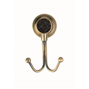 Крючок двойной Богеме Royal Cristal Бронза 10926-BR-B, Boheme ROYALE BLACK BR