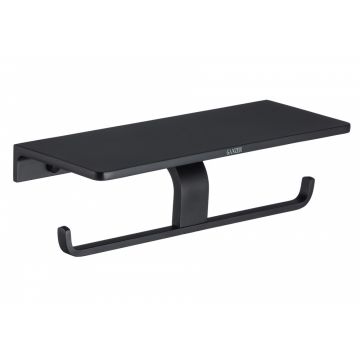 Держатель туалетной бумаги Ganzer (Ганзер) GZ88035-C с полкой, черный