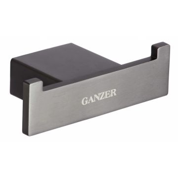 Держатель для полотенеца Ganzer (Ганзер) GZ88152-Q на 2 крючка, графит