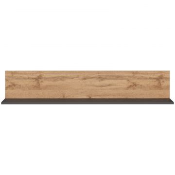 Полка Диво Кострома 140x25х25 см дуб вотан, антрацит, Kos25/140PN, Diwo