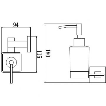 Дозатор для жидкого мыла Savol (Савол) с настенным держателем хром S-06531A