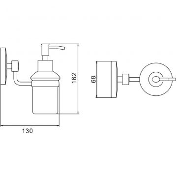 Дозатор для жидкого мыла Savol (Савол) с держателем хром S-007131