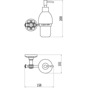 Дозатор для жидкого мыла Savol (Савол) с держателем хром S-005831A