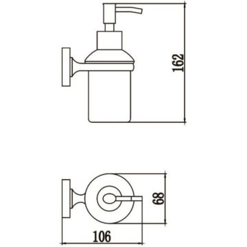 Дозатор для жидкого мыла Savol (Савол) с держателем хром S-008731