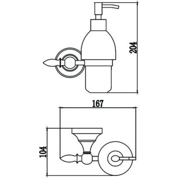 Дозатор для жидкого мыла Savol (Савол) с держателем золото S-06831B