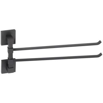 Держатель для полотенец Savol (Савол) поворотный, двойной черный S-06502H