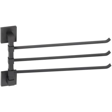 Держатель для полотенец Savol (Савол) поворотный, тройной черный S-06503H