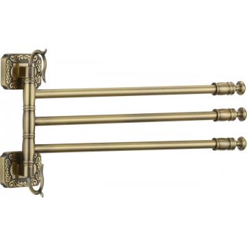 Держатель для полотенец Savol (Савол) поворотный, тройной Бронза S-006403