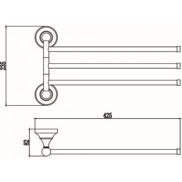 Держатель для полотенец Savol (Савол) поворотный, тройной золото S-06803B