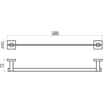 Держатель для полотенец Savol (Савол) прямой 60 см хром S-06524A